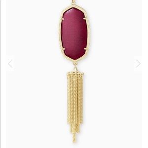 Kendra Scott Rayne Gold Necklace in Maroon Jade!